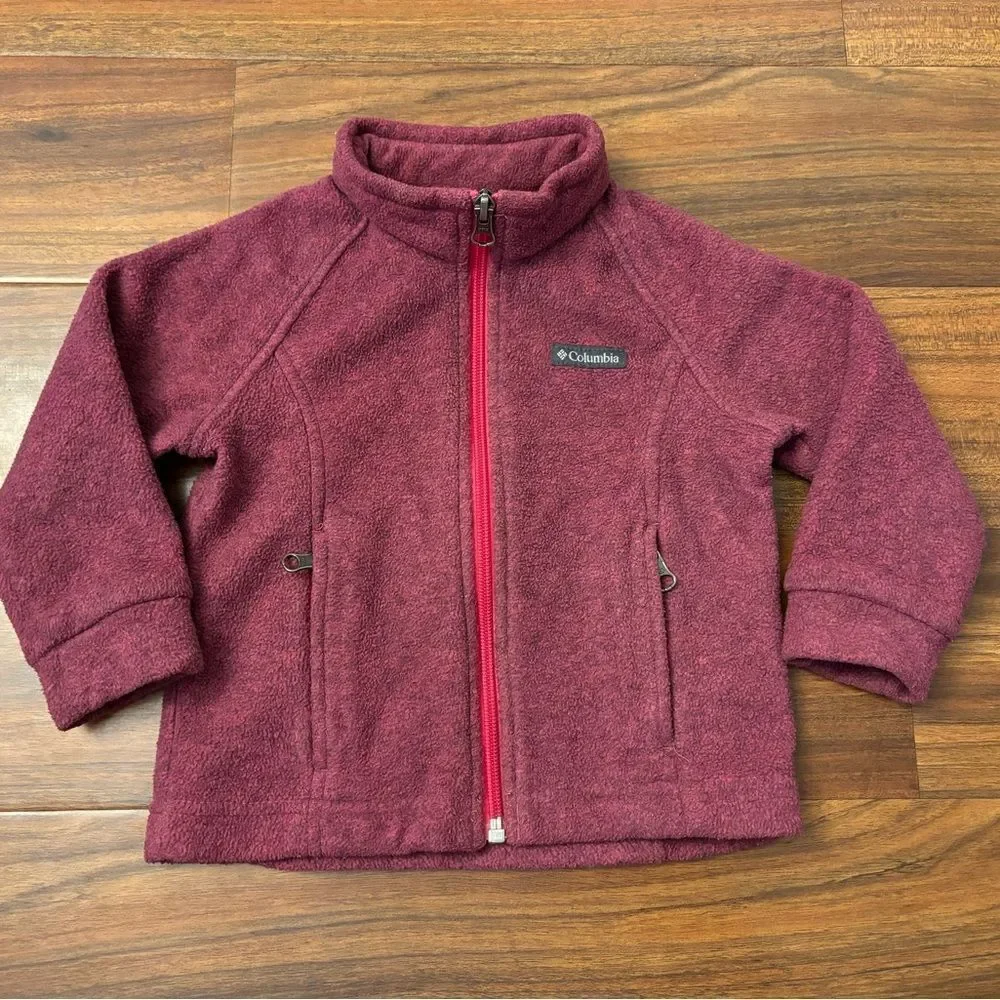 Columbia maroon/purple fleece zip up jacket
